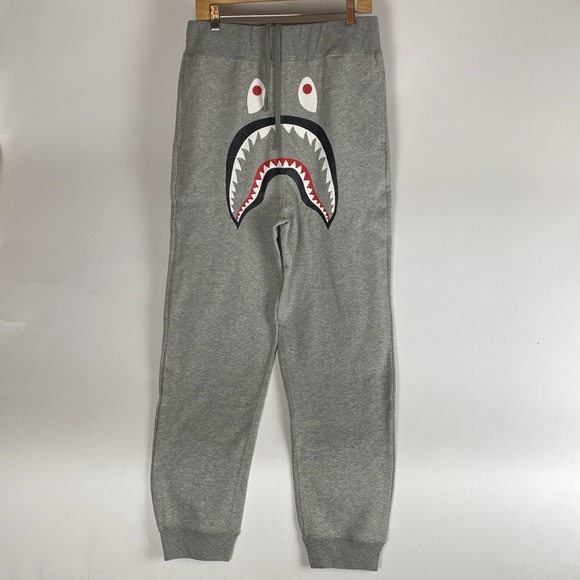 A Bathing Ape Shark Jogger Adult Size M Gray Cotton Grunge Skater